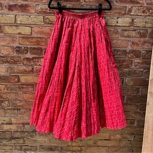 Vintage 1970s/80s Koret City Blues MCM Atomic Print Midi Skirt Size S